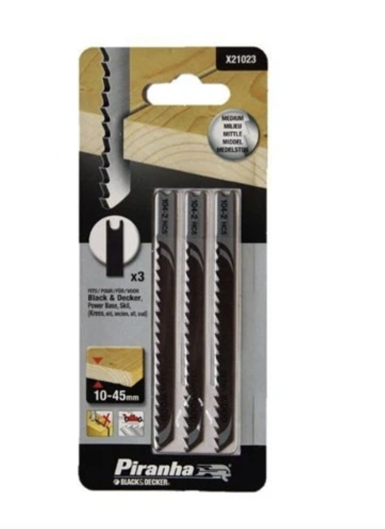 Black&Decker X21023 3 Parça U Tipi Ahşap Dekupaj Bıçak Seti